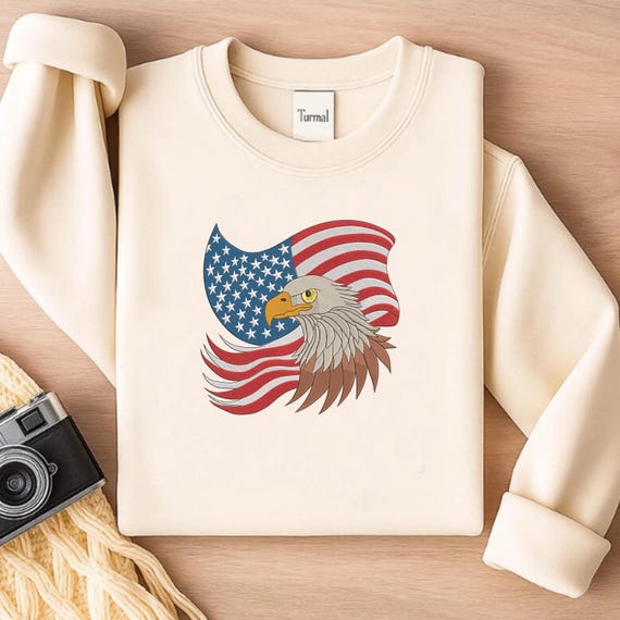 Eagle Head Embroidery Design, Patriotic USA Anniversary (Digital Download)