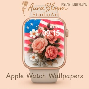 Sfondo del 4 luglio per Apple Watch, Quarto, Patriottico, Quadrante dell'orologio, Sfondi, Giorno dell'indipendenza, Floreale, Boho, Fiori, Neutro, Donne, Estate