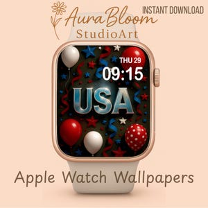 Sfondo 4 luglio per Apple Watch, USA metallico 3D, 4 luglio, Patriottico, Quadranti dell'orologio, Sfondi, Giorno dell'Indipendenza, Per uomo, Per donna