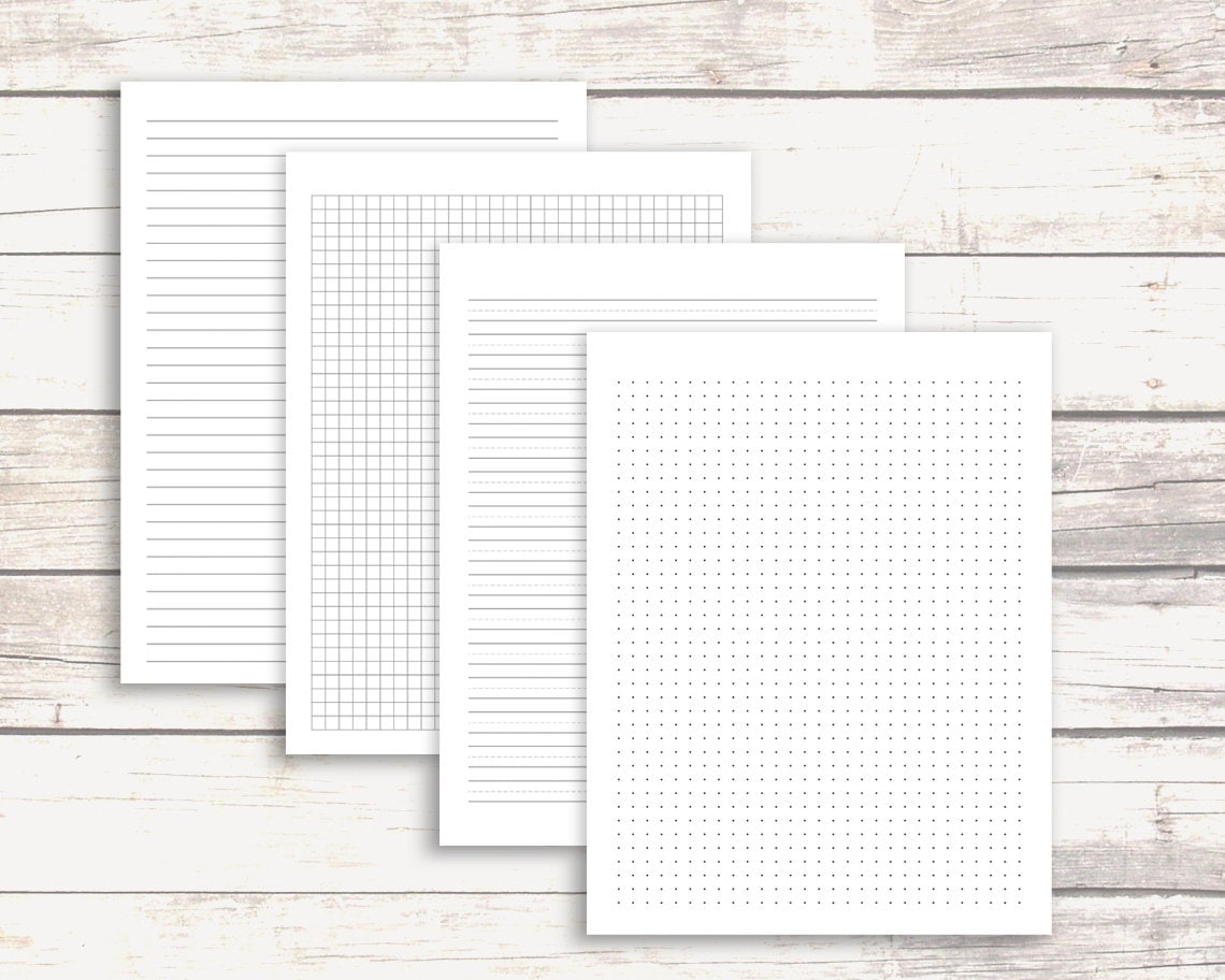 Printable Basic Paper for Kids Homeschool Graph Lined Dot - Etsy