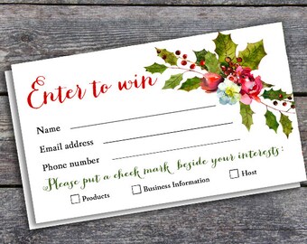 Raffle Card Prize Entry Ticket WIN Form Printable | Etsy