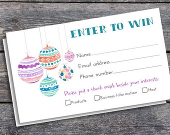 Raffle Card Prize Entry Ticket WIN Form Printable | Etsy