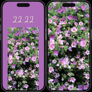 Floral Phone Wallpaper Pink Pattern Mobile Background Elegant Spring Atmosphere Lock Screen iPhone and Android (Digital Download)