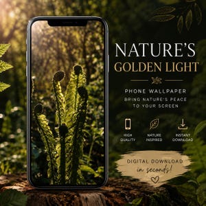 Moody Forest Atmosphere iPhone Wallpaper Set: Ferns  | Forest Lock and Home Screen | Real Nature Background 1440x3200px