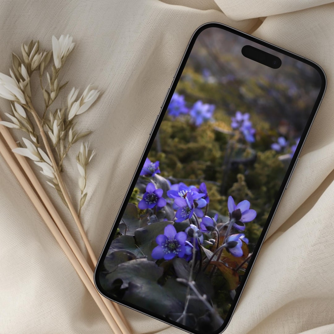 Spring Forest Atmosphere Purple Flower Phone Wallpaper, Wildflower ...