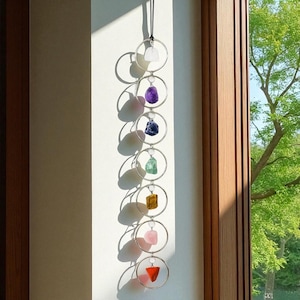 7 Chakra Crystal Suncatcher: Feng Shui Gemstone Ornament