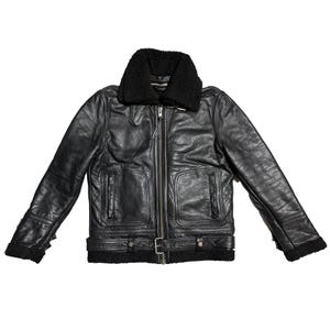 Classic Aviator: Timeless Sheepskin Leather Jacket With