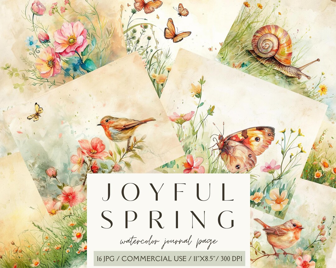 Spring Easter Bird Junk Journal Kit Beautiful Digital Paper ...