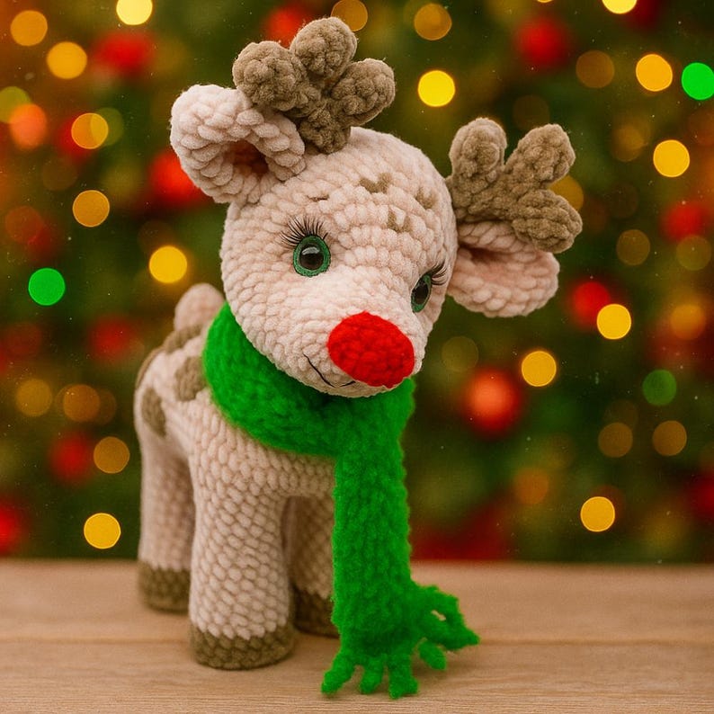 Rudolph Crochet Pattern: Amigurumi Reindeer Plush (PDF Downloadable ...