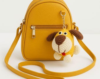 Crochet Puppy Keychain PDF Pattern: Amigurumi Dog Keyring