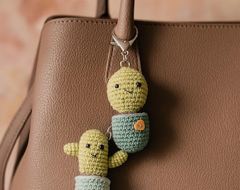 かぎ針編みパターン - サボテンキーホルダー/あみぐるみ/ぬいぐるみ