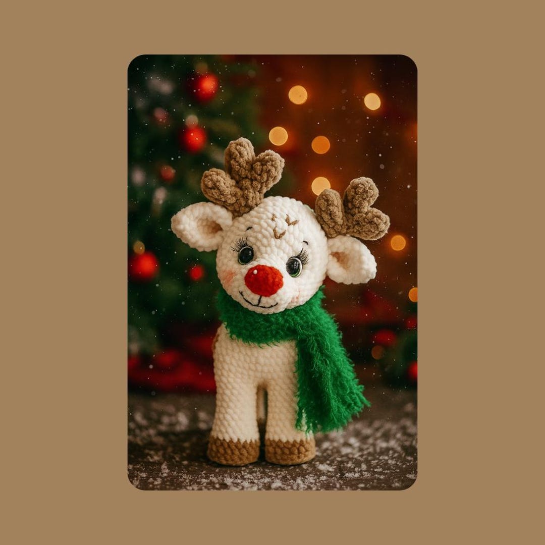 Rudolph Crochet Pattern: Amigurumi Reindeer Plush (PDF Downloadable ...