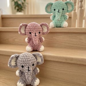 Elephant Crochet Pattern Amigurumi PDF, Safari Animal Pattern, No Sew Elephant, Digital Download, Baby Elephant DIY, Easy Amigurumi