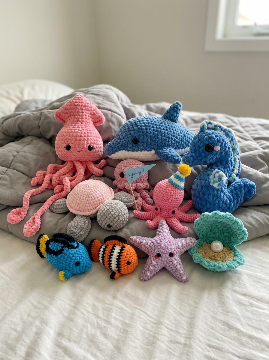 海の生き物のかぎ針編み - Etsy 日本