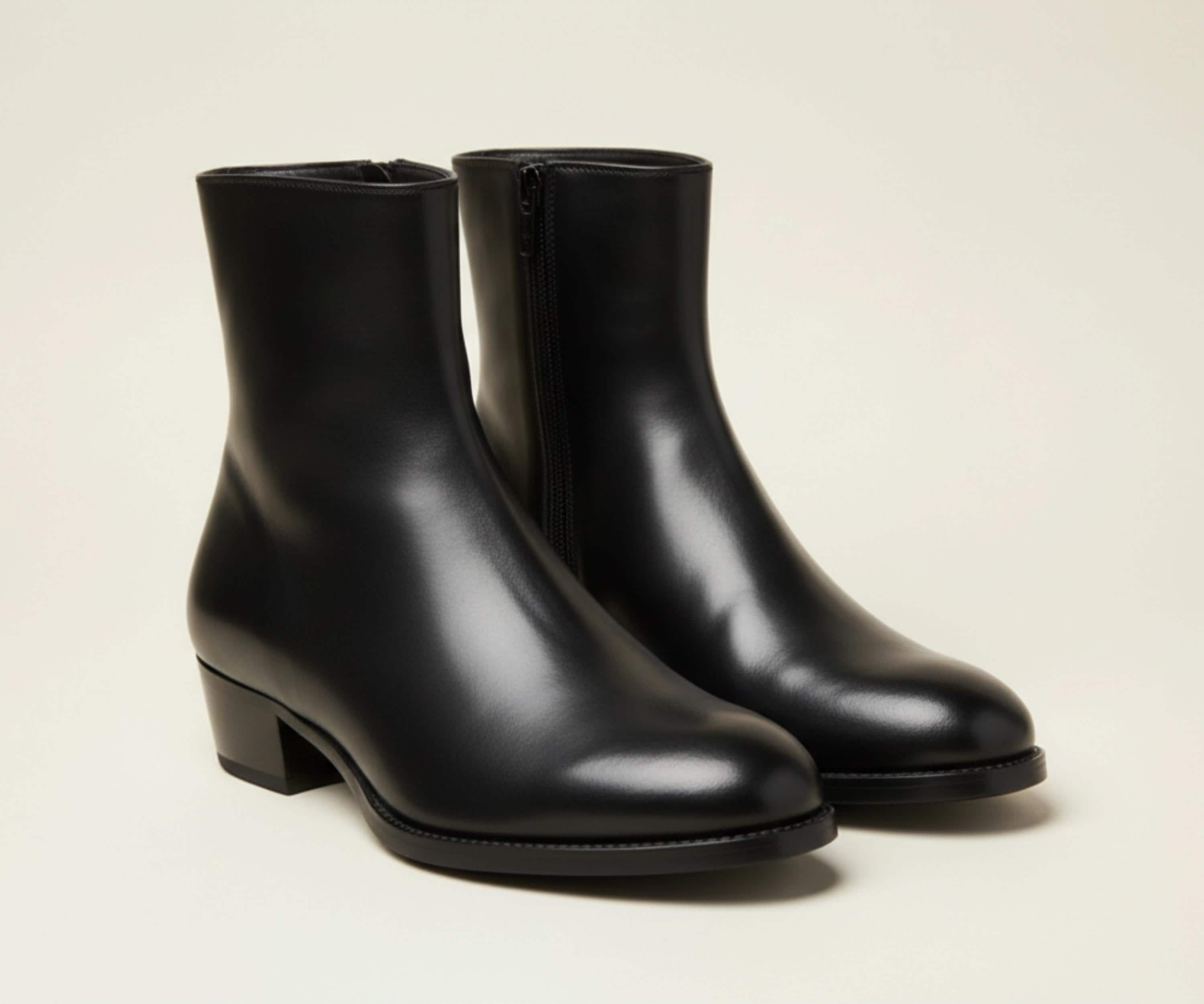 David Taylor Mens Black Leather Beatle Ankle Boots Size 11 D Cuban Block Heel Beatles Boots - Etsy Ireland main image 3