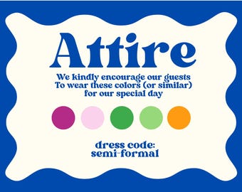 Retro Wedding Attire Card for Invitation Suite
