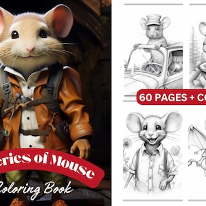 Mysteries of Mouse Coloring Book | 60 Pages of Whimsical Mice, Cozy Scenes, Tiny Adventures & Fantasy Backgrounds for All Ages