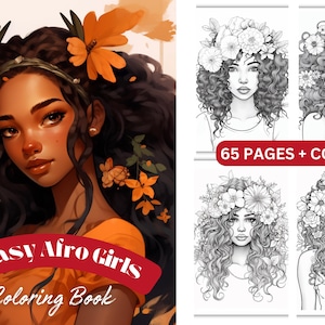 Fantasy Afro Girls Coloring Book | 65 Pages of Magical Black Girls, Natural Hairstyles, Bold Fashion and Enchanted Fantasy Scenes