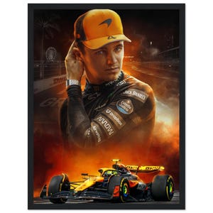 Lando Norris Wall Art - Framed Poster for Racing Fans - Perfect Gift & Home Decor