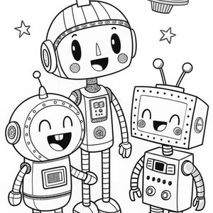 Robot Coloring Book for Kids | Printable Cute Robot Coloring Pages ...