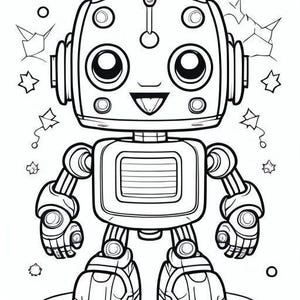 Robot Coloring Book for Kids | Printable Cute Robot Coloring Pages ...