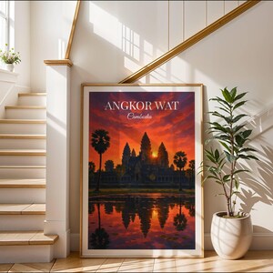 Angkor Wat travel poster - Cambodia wall art for home decor, the perfect gift and a lasting travel memory | Arty Print Store NL