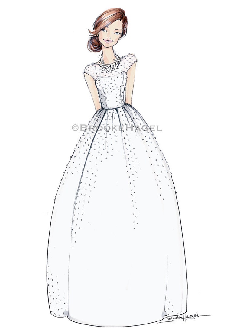 Martha Bride Fashion Illustration-by Brooke Hagel image 2