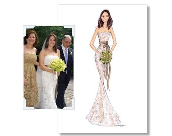 Illustration nuptiale - Custom - Cadeau de mariage