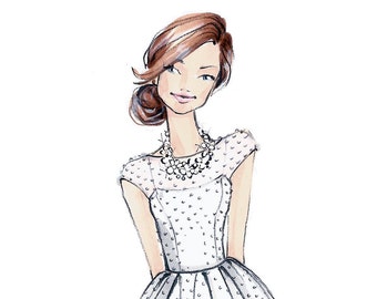 Martha - Bride - Fashion Illustration-by Brooke Hagel