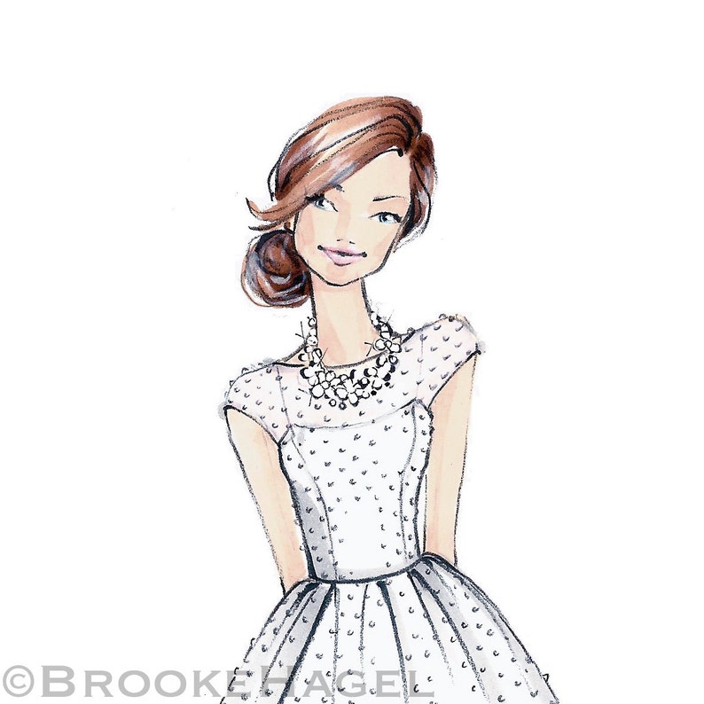 Martha Bride Fashion Illustration-by Brooke Hagel image 1