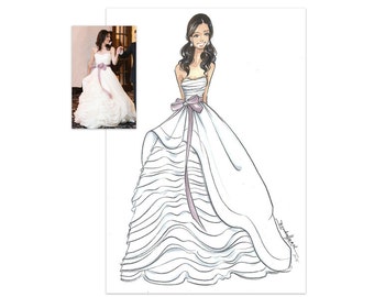 Illustration de mariage nuptiale personnalisée