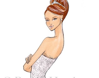 Belle - Sultry Lace Bodice Bridal Fashion Illustration - par Brooke Hagel