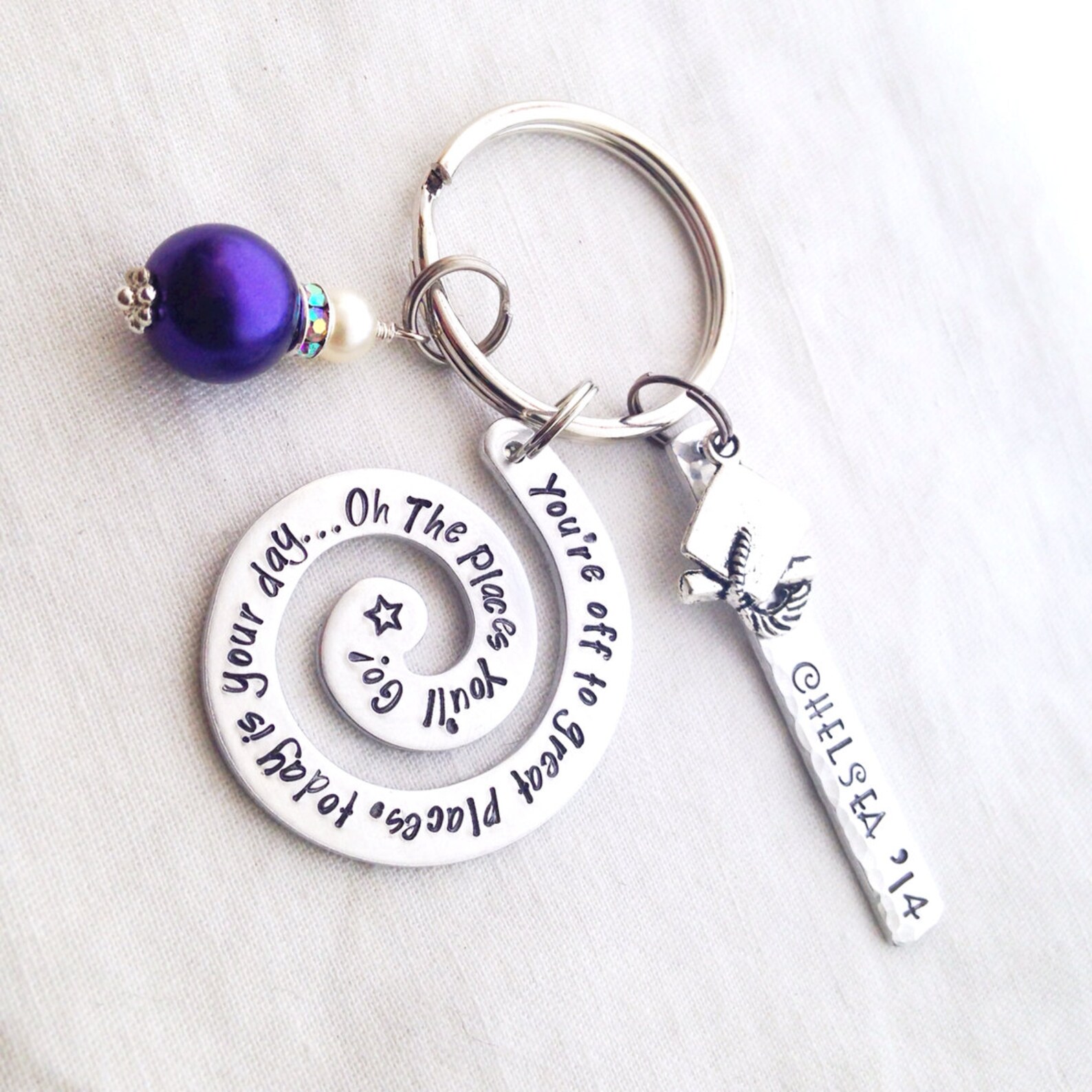 Hand Stamped Graduation Keychain You're off to Great Etsy