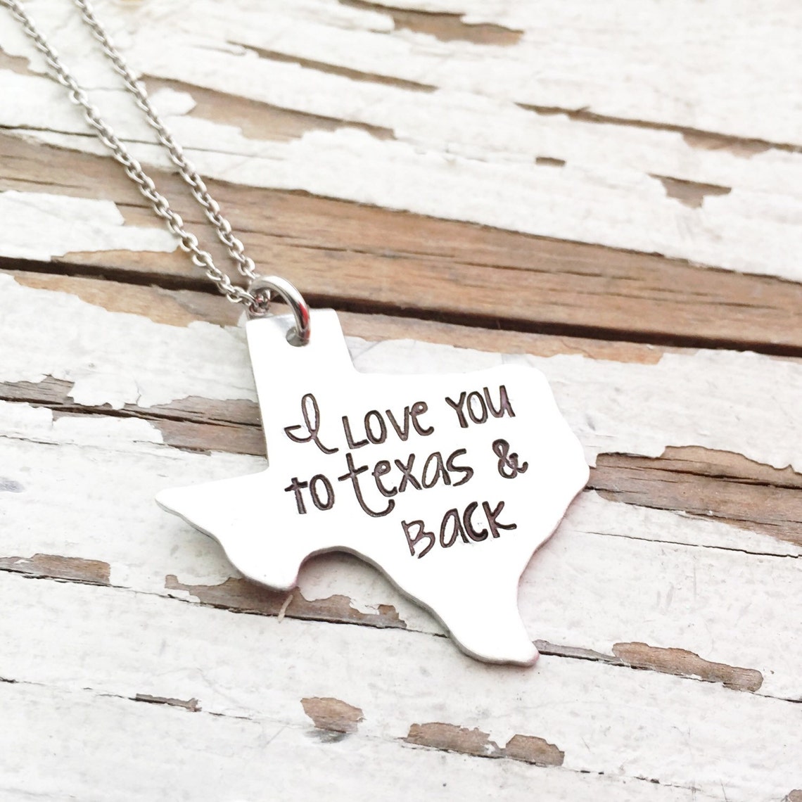 State Necklace I Love You to Texas and Back Home is Where the Etsy