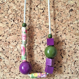 Fun and colourful wooden bead necklace