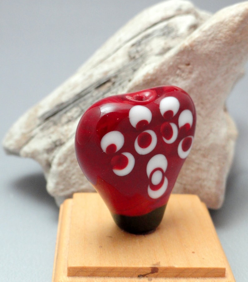 Flamework Red Heart Bead Marcie Page Glass Heart Emerald City Art Glass Lampwork Bead Lampwork Focal Handmade Bead Heart Bead