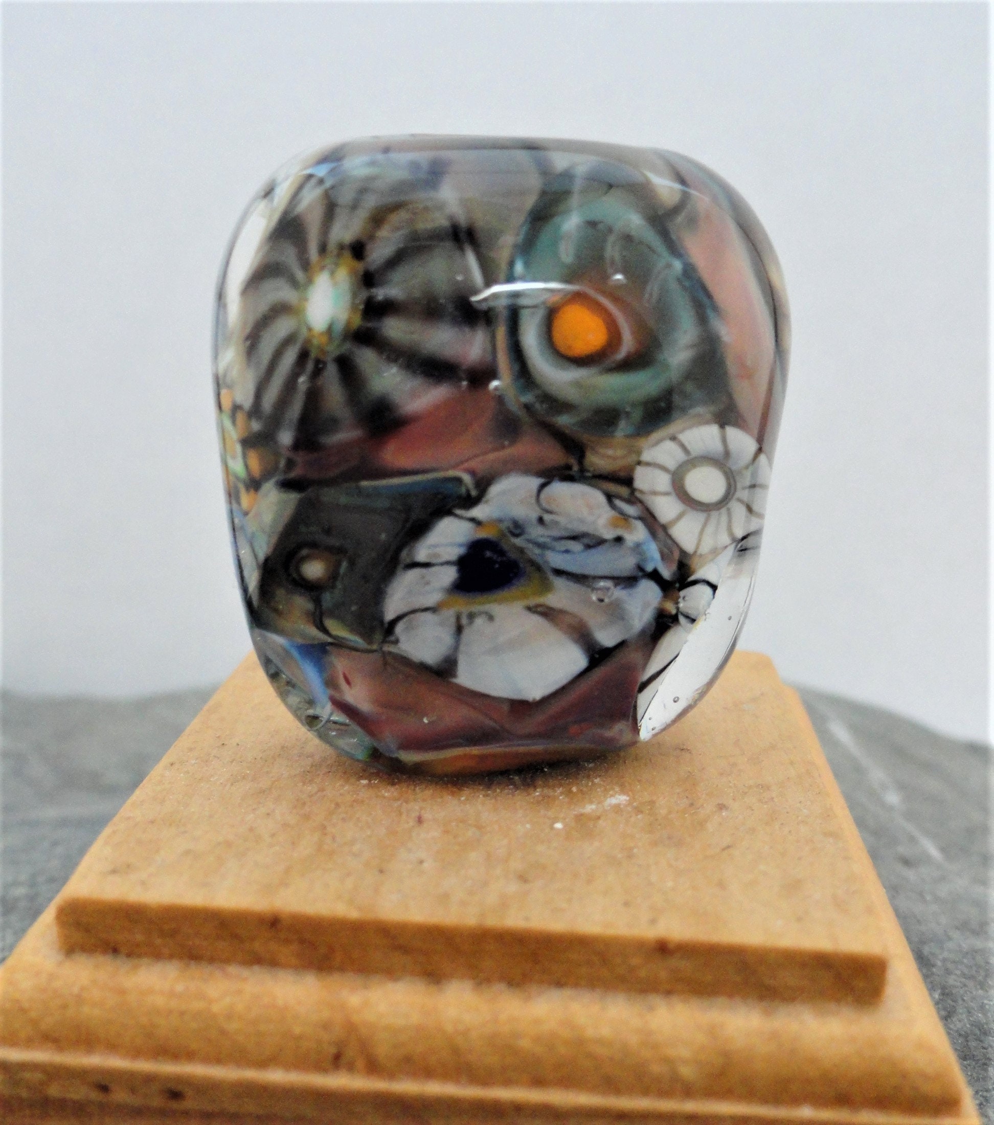 Lampwork Focal, Ocean Bead, Handmade Glass Bead, Glass Focal Bead ...