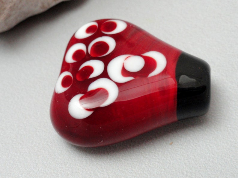 Flamework Red Heart Bead Marcie Page Glass Heart Emerald City Art Glass Lampwork Bead Lampwork Focal Handmade Bead Heart Bead