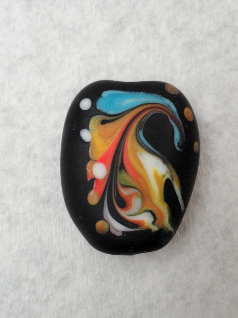 Marcie Page Etched Emerald City Art Glass Abstract Art Flamework Artisan Bead Lampwork Focal