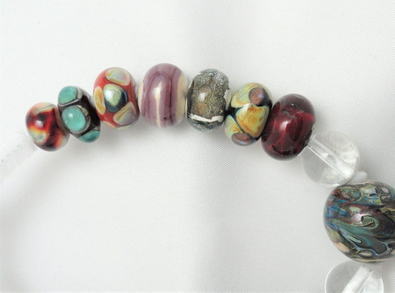 Flamework 16 Bead Set Lampwork Focal Organic Emerald City Glass Art Beads Artisan Bead Set Earthy Lampwork Loose Bead Set Orphans