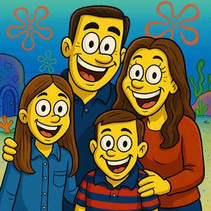 2 Custom Cartoon Portraits Digital Download – Unique Cartoon Family or Avatar Art – Group or Single Character Illustration