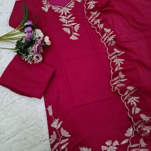 Vichitra Salwar Kurta Dupatta Set with Elegant Multi-Sequence Work