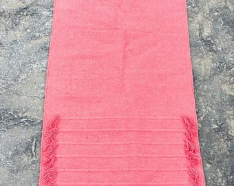 Handwoven Cotton Yoga Mat: Indian Prayer Rug