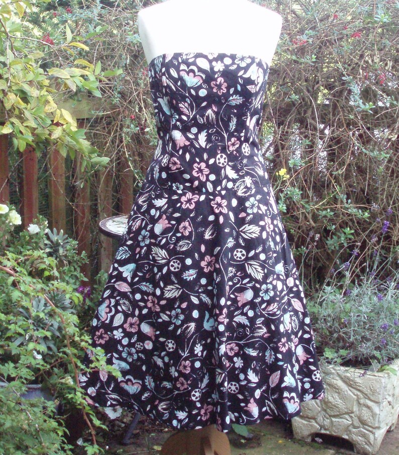 Strapless Floral Prom Dress Laura Ashley UK 12 US 8 10. - Etsy