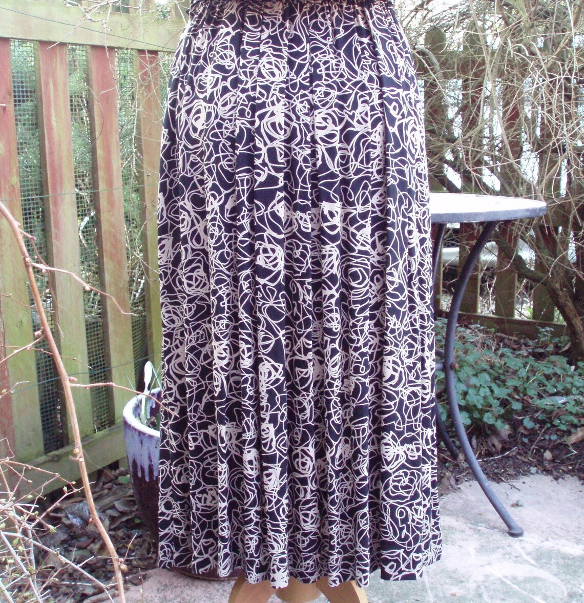 Stylish Vintage Midi Tea Dress UK 12 US 10 M&S Pleated Skirt Etsy
