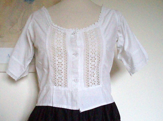 White Cotton Camisole Edwardian Women's. Small