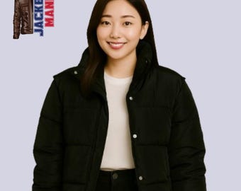 Women Oversized Black Puffer Parachute Jacket