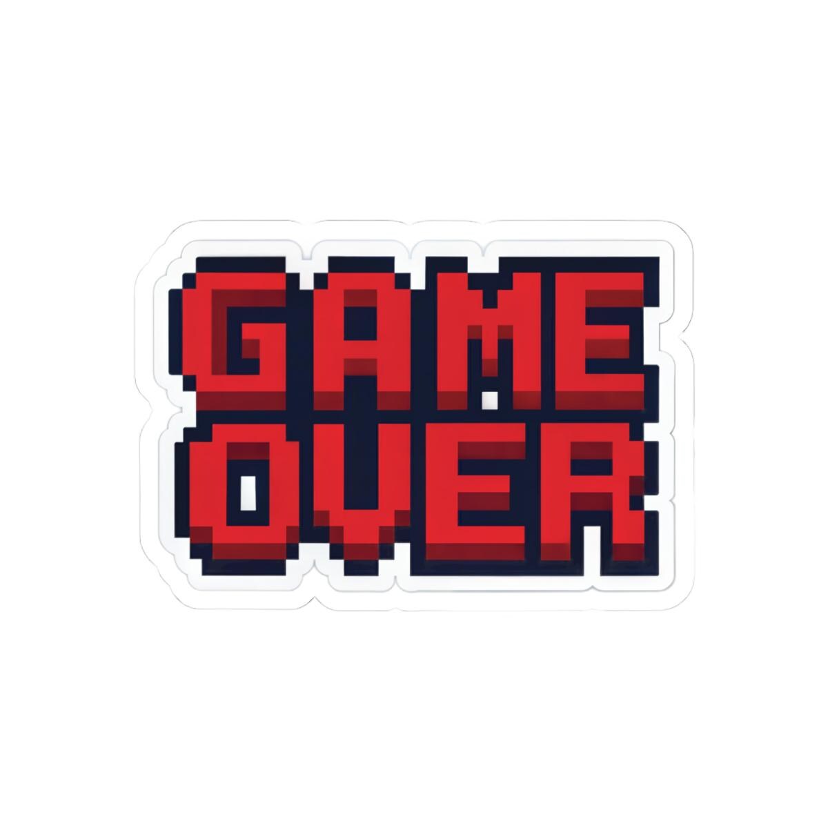 Game Over Kiss-cut Stickers, Retro Gaming Stickers, Laptop Décor, Video ...
