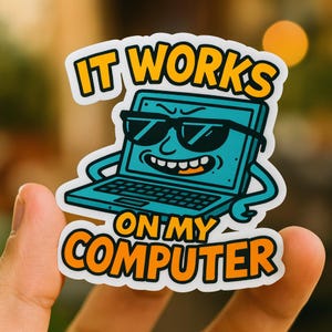 Funny Computer Stickers, Laptop Decals, Tech Humor Stickers, Gifts for Programmers, Office Decor Stickers