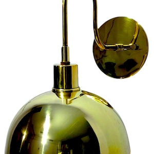 Handcrafted Brass Wall Sconce – Vintage Style Dome Shade Lamp for Bedroom, Living Room, or Hallway Lighting